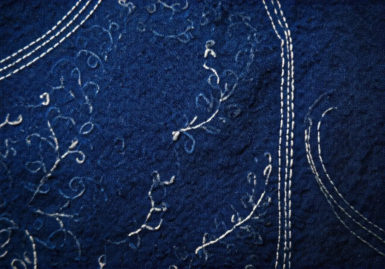 The Journey of Palestinian Traditions: Blue Dress White Embroidery Inspirations