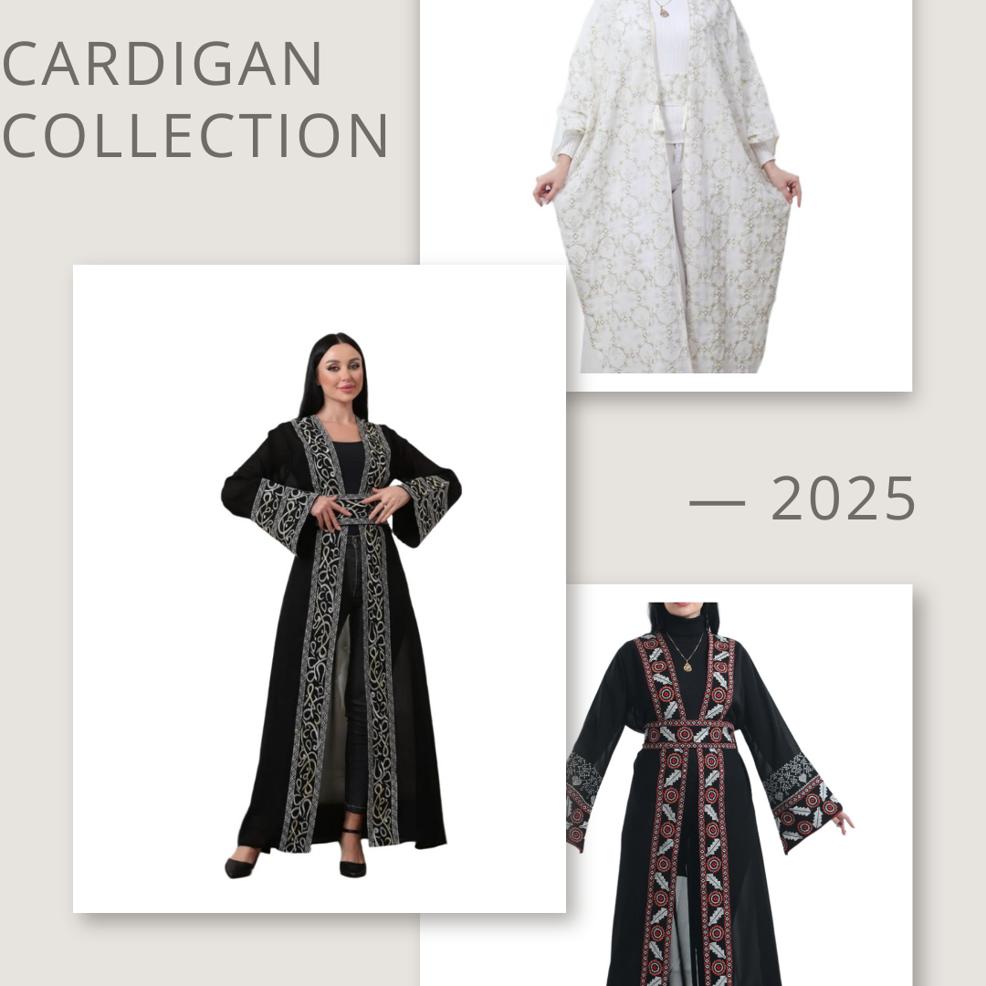 Cardigan Collection featuring stylish and comfortable cardigans that offer versatile elegance for every wardrobe, available at Palestinian Elegance.