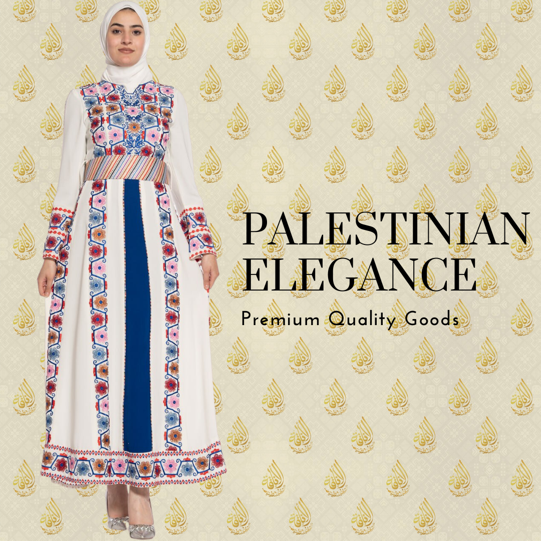 Dotted Palestinian Embroidered Thoub: Elegance and Cultural Heritage