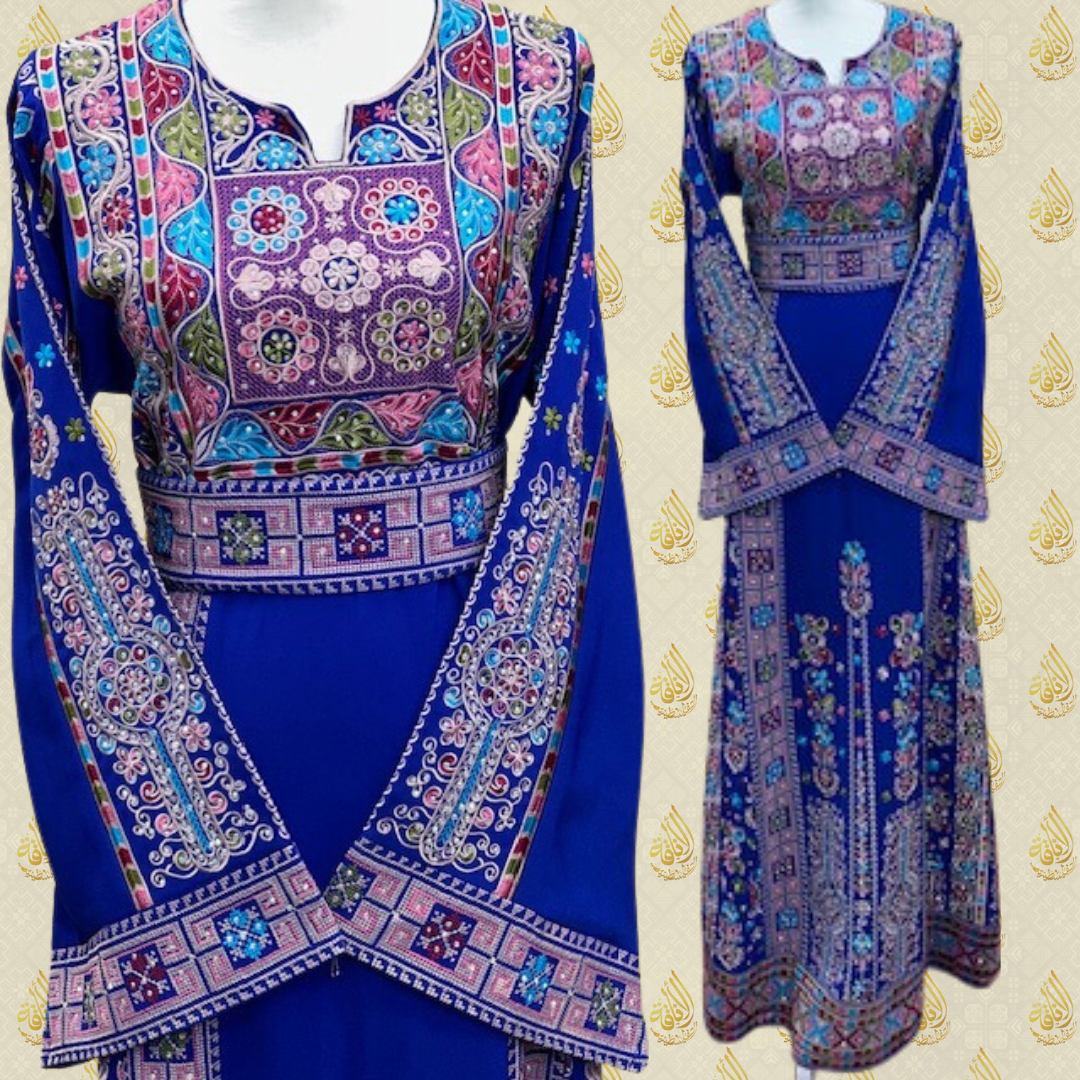 Elegant Modern Traditional Palestinian Embroidery Thoub: A Fusion of Heritage and Style