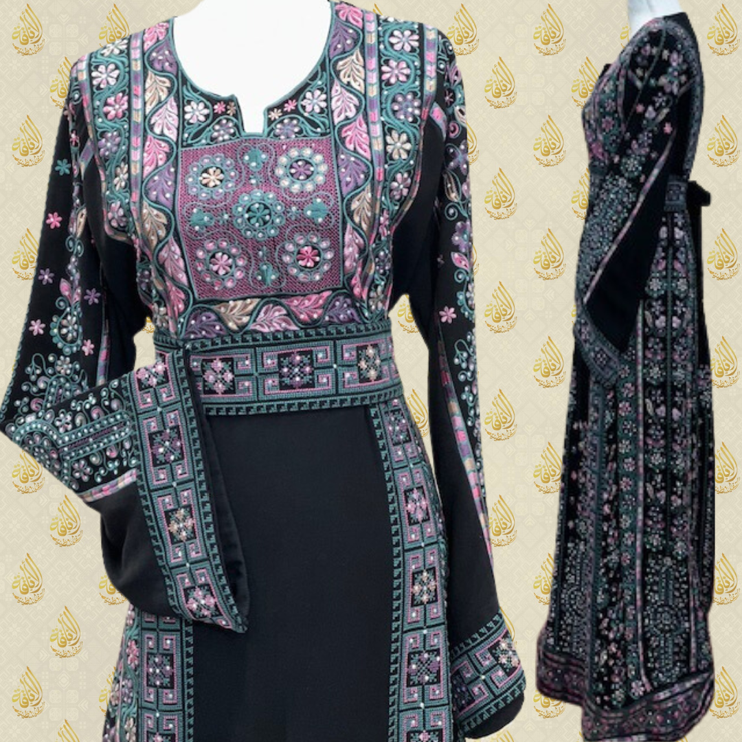 Elegant Modern Traditional Palestinian Embroidery Thoub: A Fusion of Heritage and Style