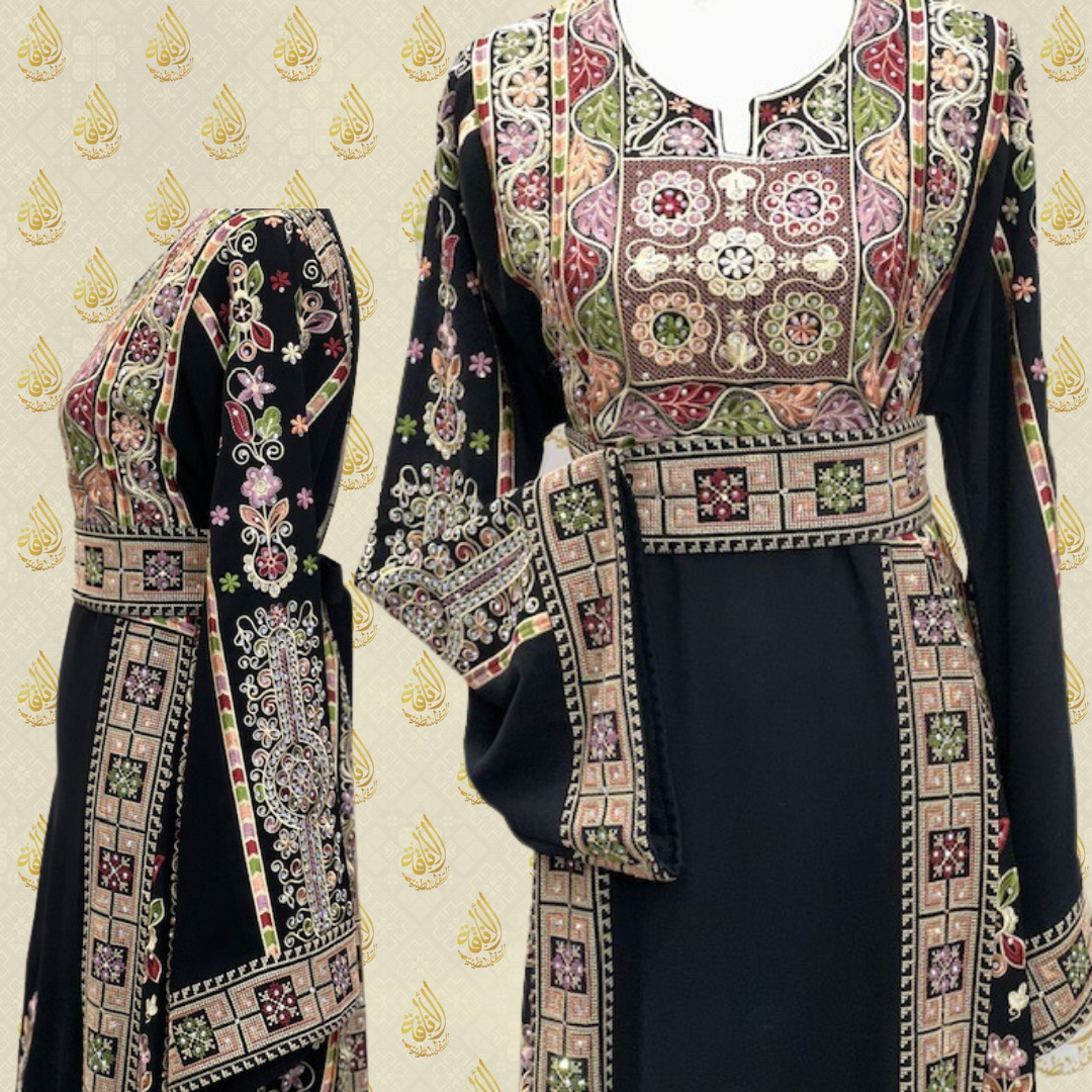 Elegant Modern Traditional Palestinian Embroidery Thoub: A Fusion of Heritage and Style