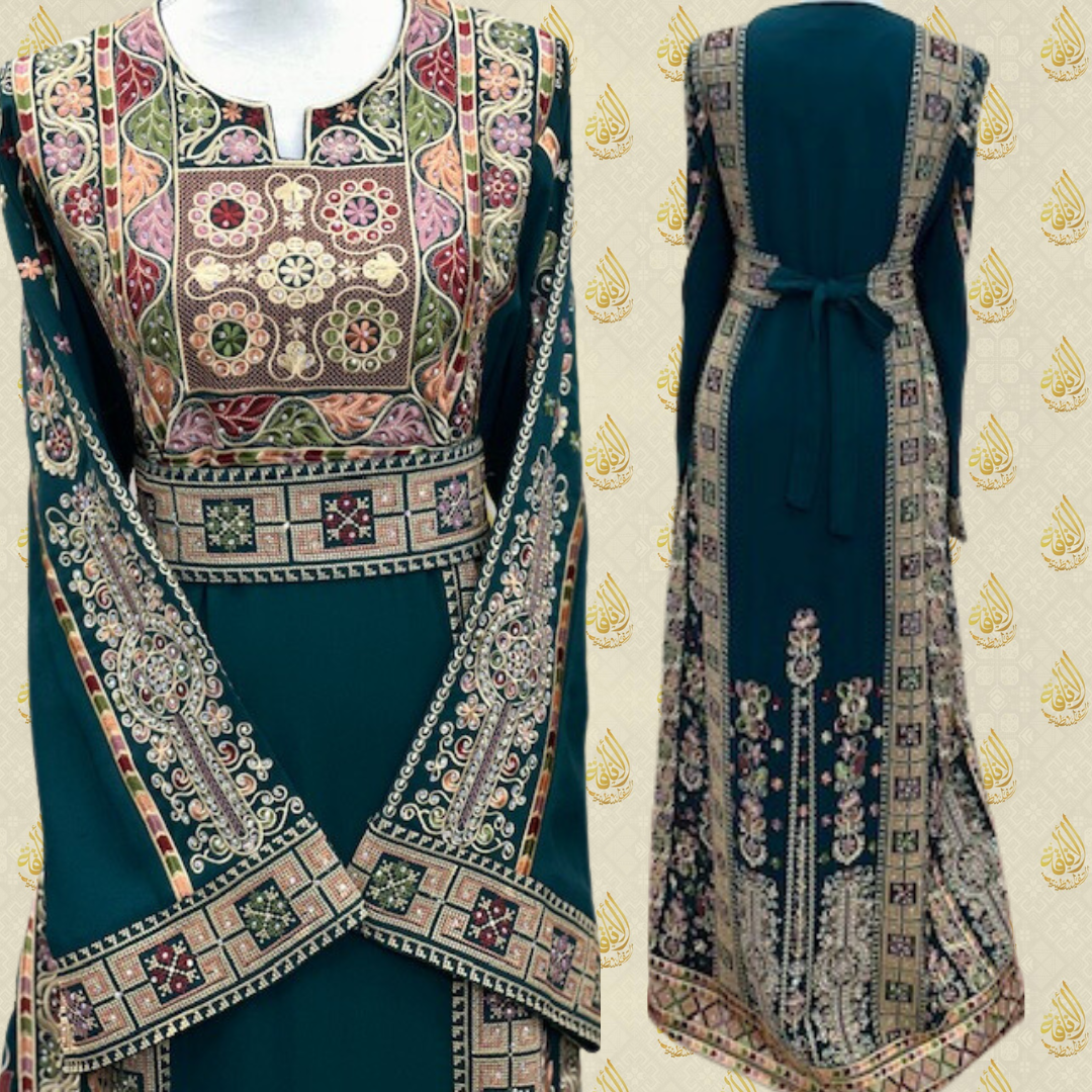 Elegant Modern Traditional Palestinian Embroidery Thoub: A Fusion of Heritage and Style