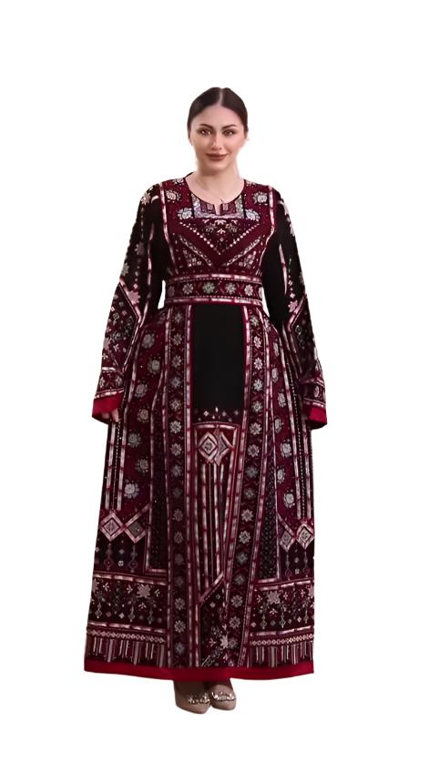 Full Embroidered Manjal Thoub: Intricate Craftsmanship and Timeless Elegance Palestinian Elegance