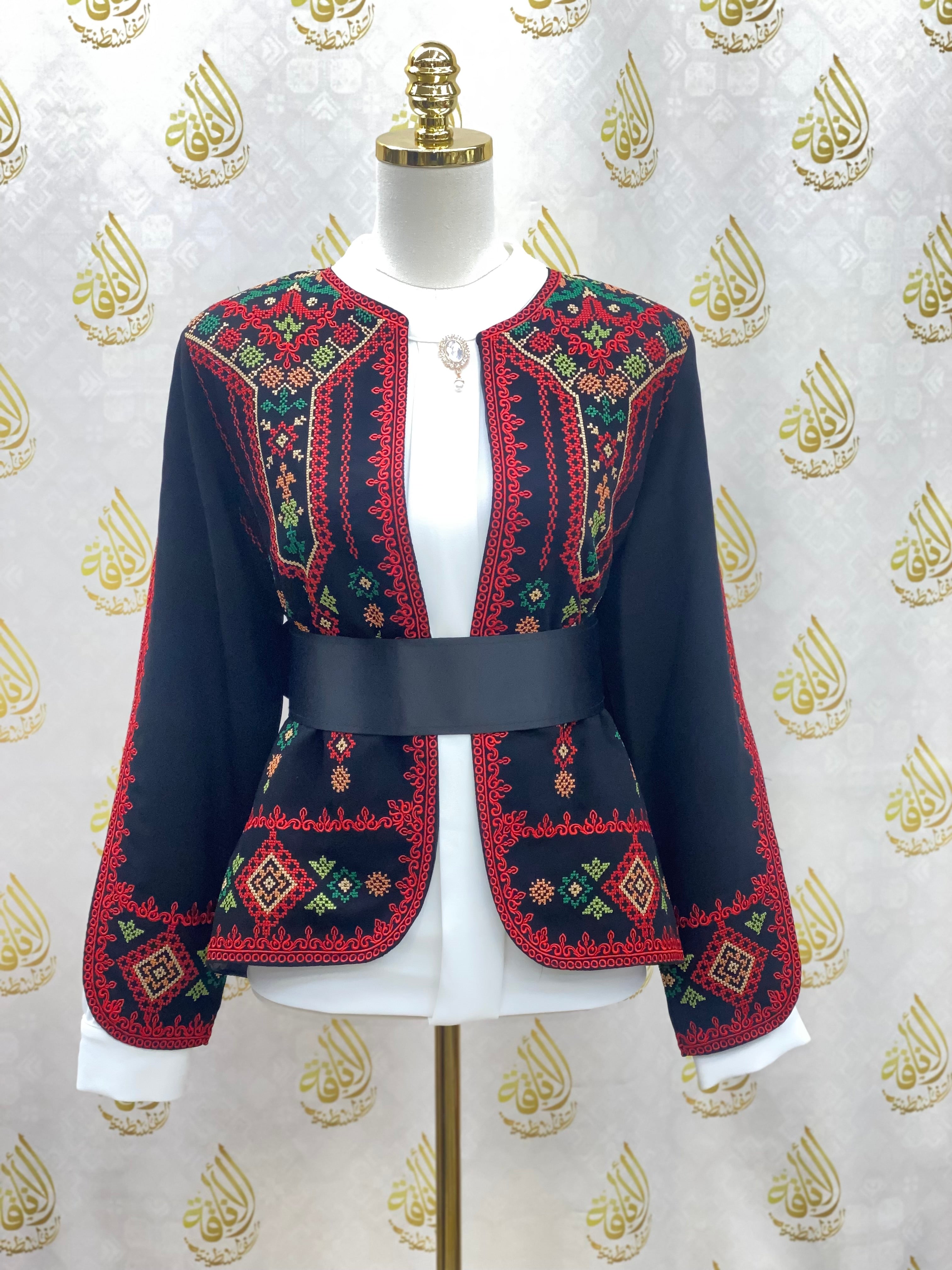 Malak Tatreez Jacket - Open Sleeve: Cultural Heritage and Elegant Craftsmanship