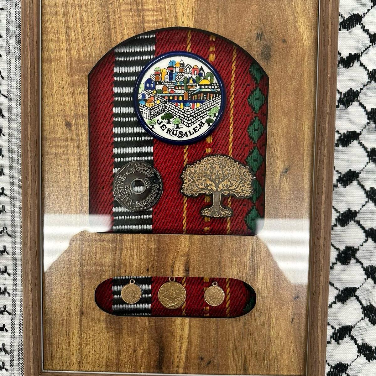 Exquisite Wooden Framed Palestine Accessories: Celebrate Heritage with Stitched Embroidery from Ramallah