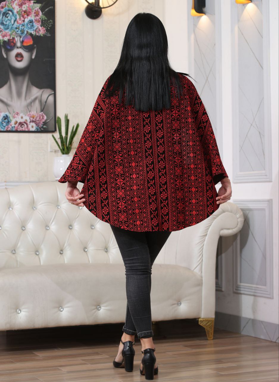 Elegant Heritage Embroidered Cape - Timeless Style & Comfort