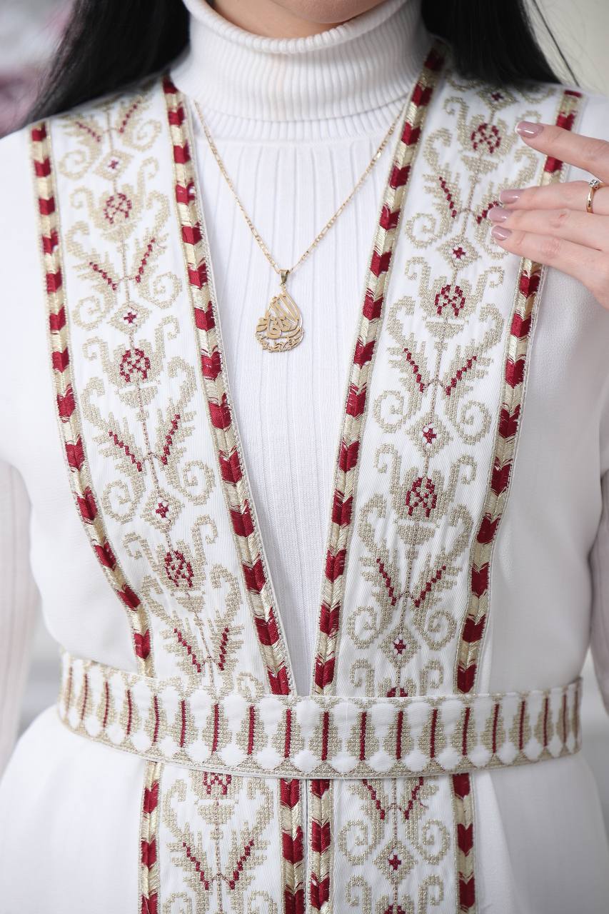 Embroidered Chiffon Vest With Tassels