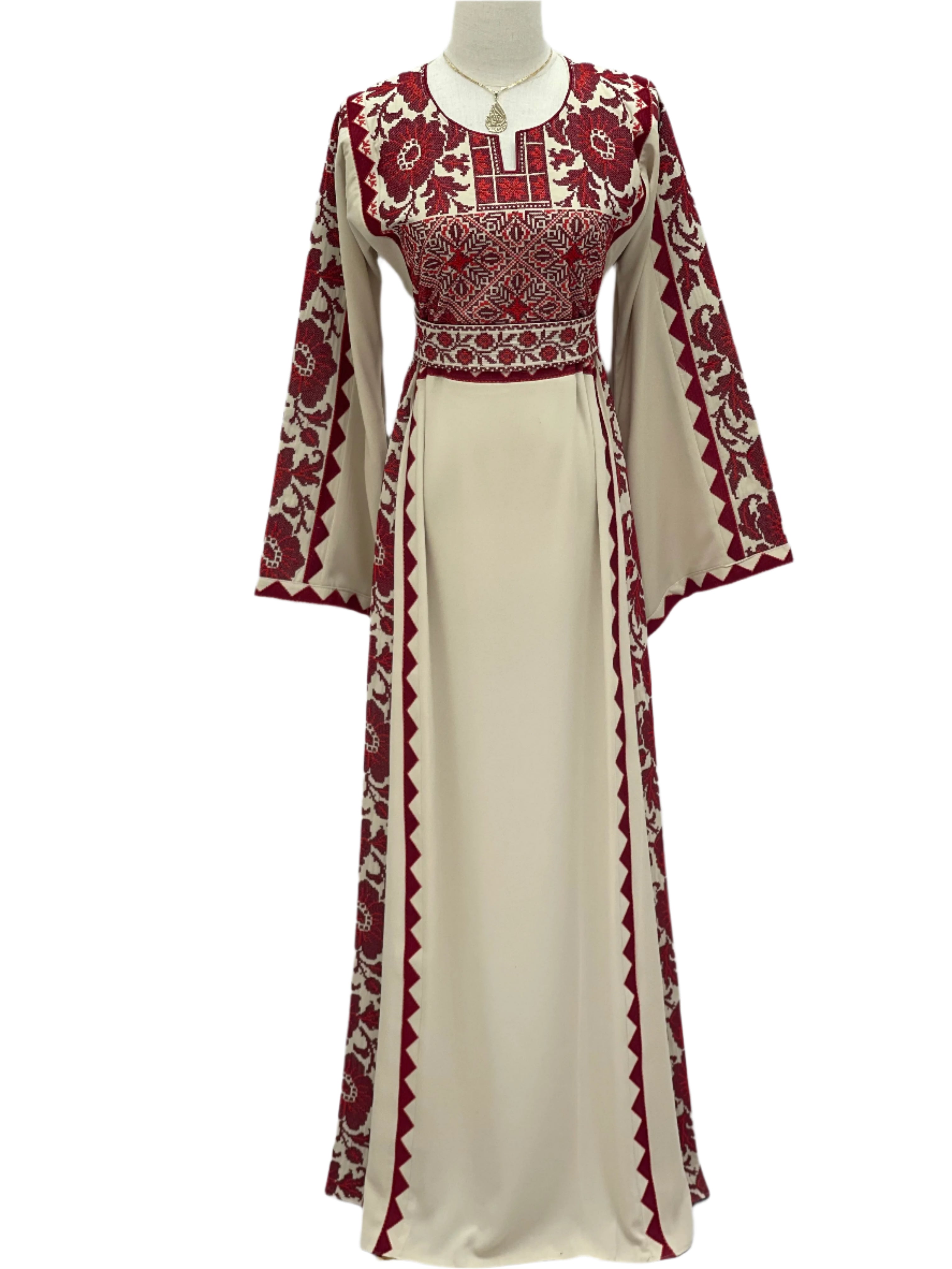 Stylish Embroidered Thoub with Dual-Style Belt: Elegance and Versatility