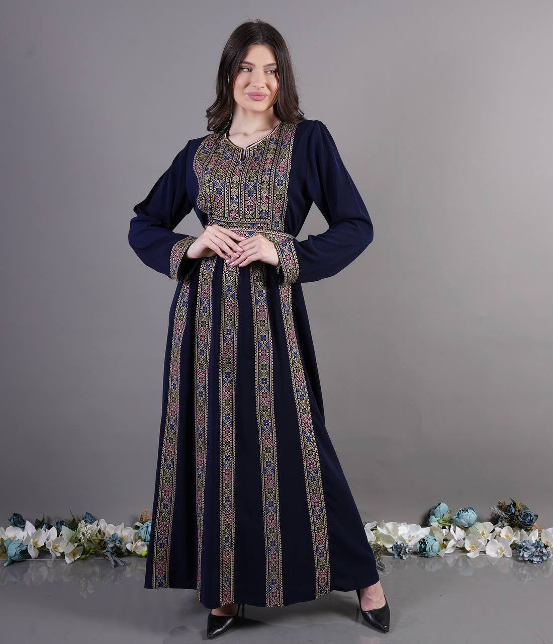 Embroidery 5 Veins Abaya