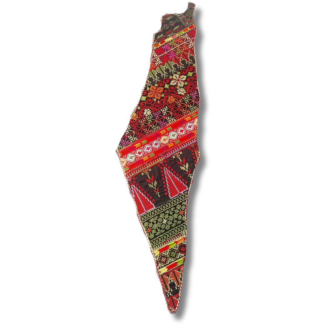 Handcrafted Tatreez Embroidered Home Decor - Palestine Country Shape