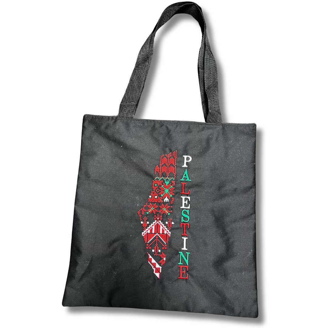 High-Quality Tote Bags with Tatreez and Kuffiyeh Embroidery: Spacious and Handmade