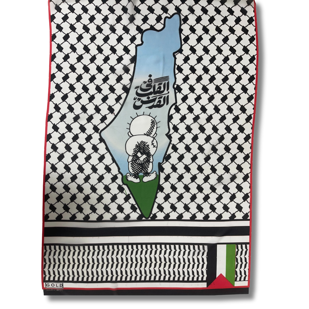 High-Quality Handala and Palestine Flag Hijab Design