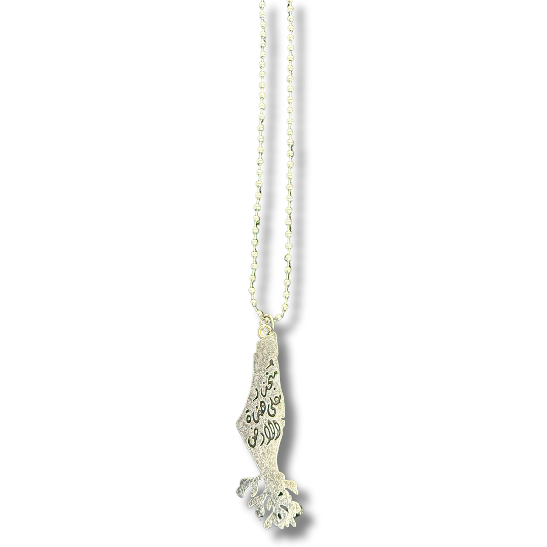 Silver Palestine Roots Design Necklace