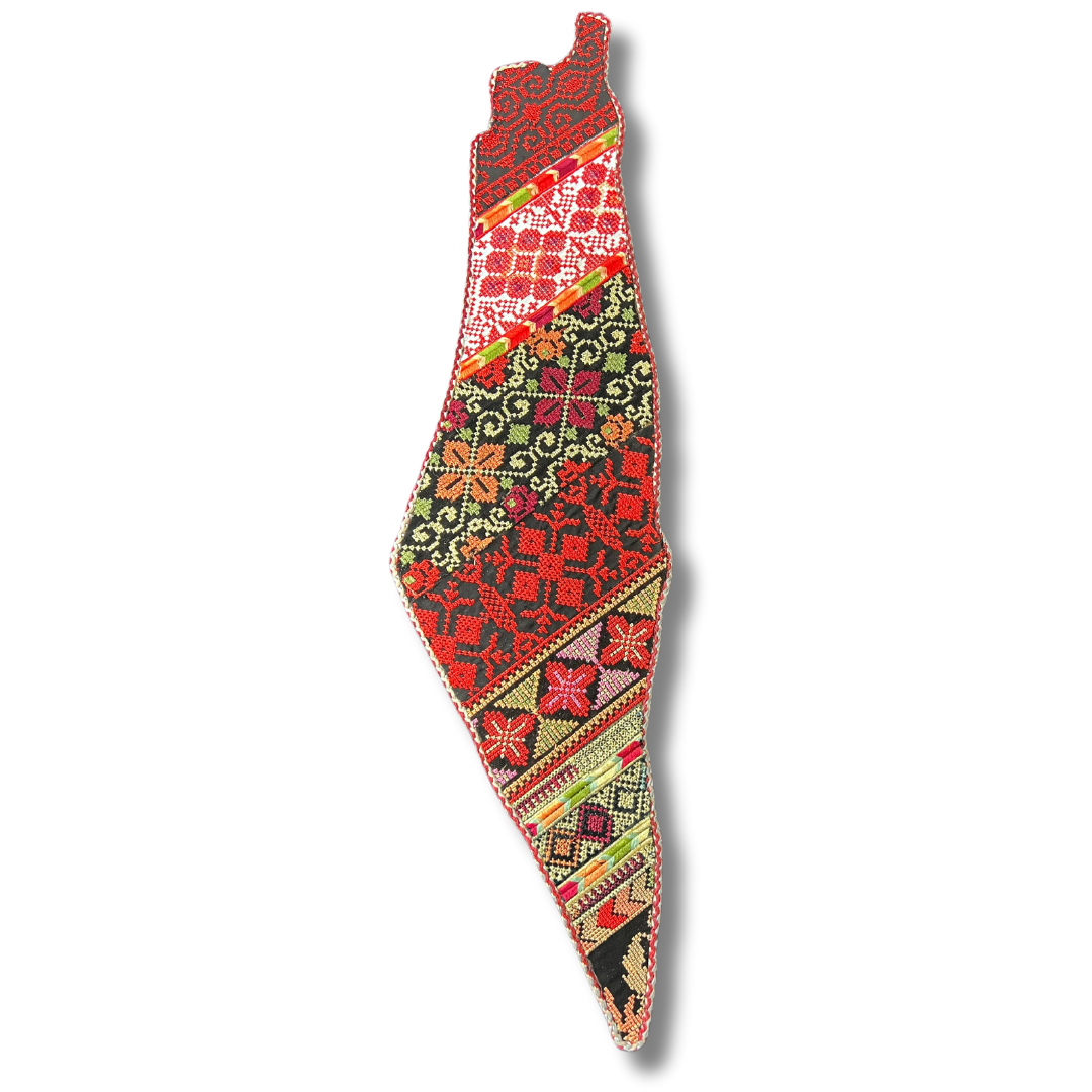 Luxurious Tatreez Palestine Map Home Accent – Timeless Cultural Craftsmanship