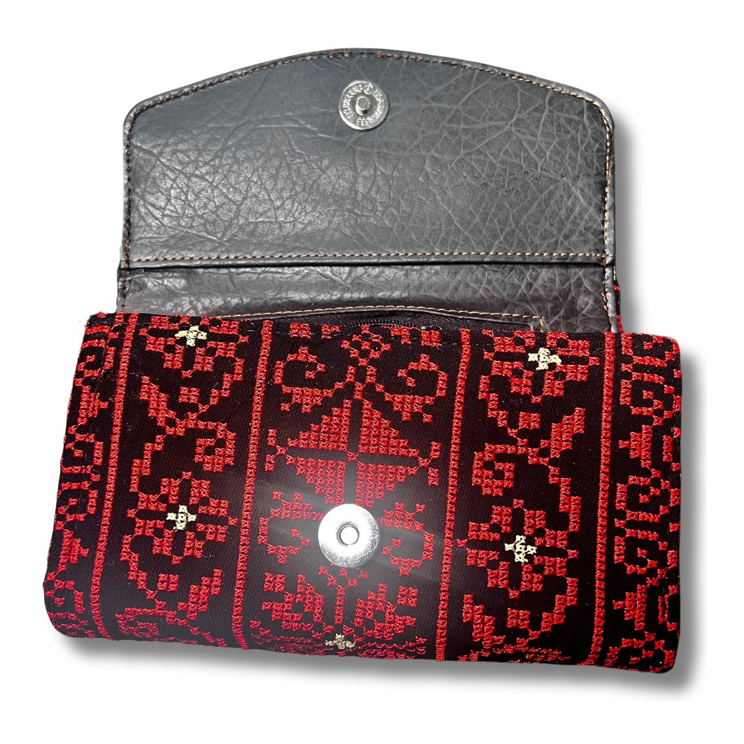 Handmade Tatreez Pattern Handheld Wallets: High-Quality with Multi Pockets