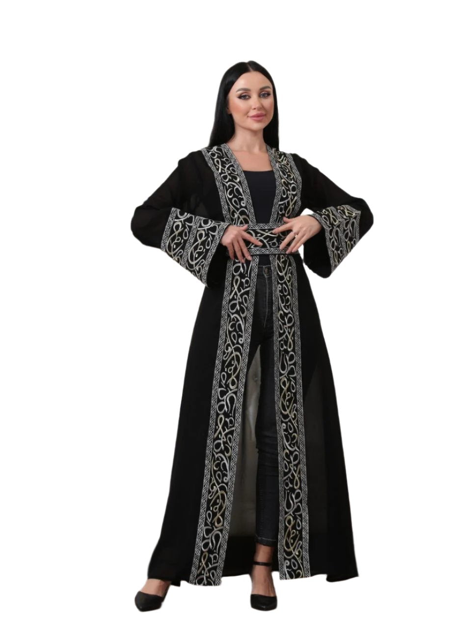 Arabic Letter Embroidered Cardigan: Cultural Elegance and Comfort