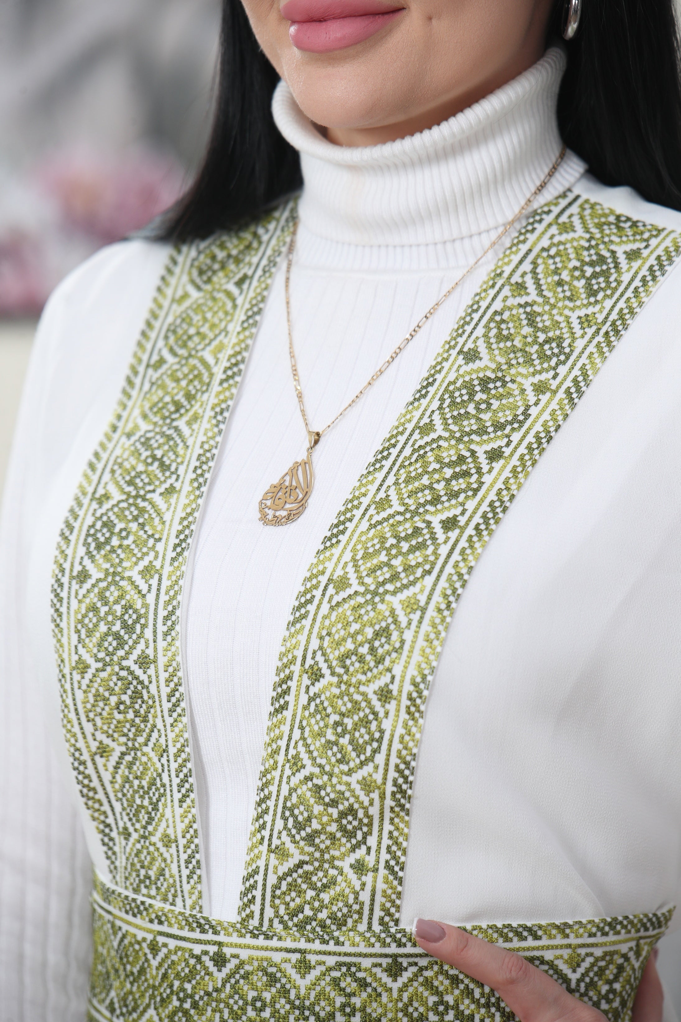 White Chiffon Vest  Colorful Embroidered