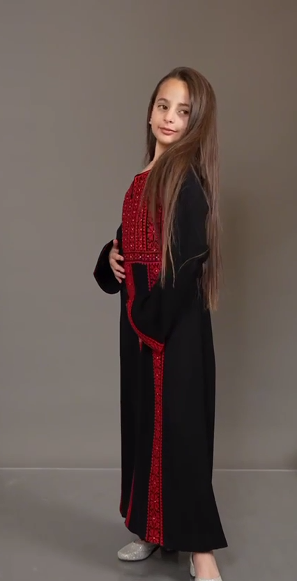 Elegant Kids Embroidered Abaya - Traditional Islamic Wear for Every Occasion Palestinian Elegance