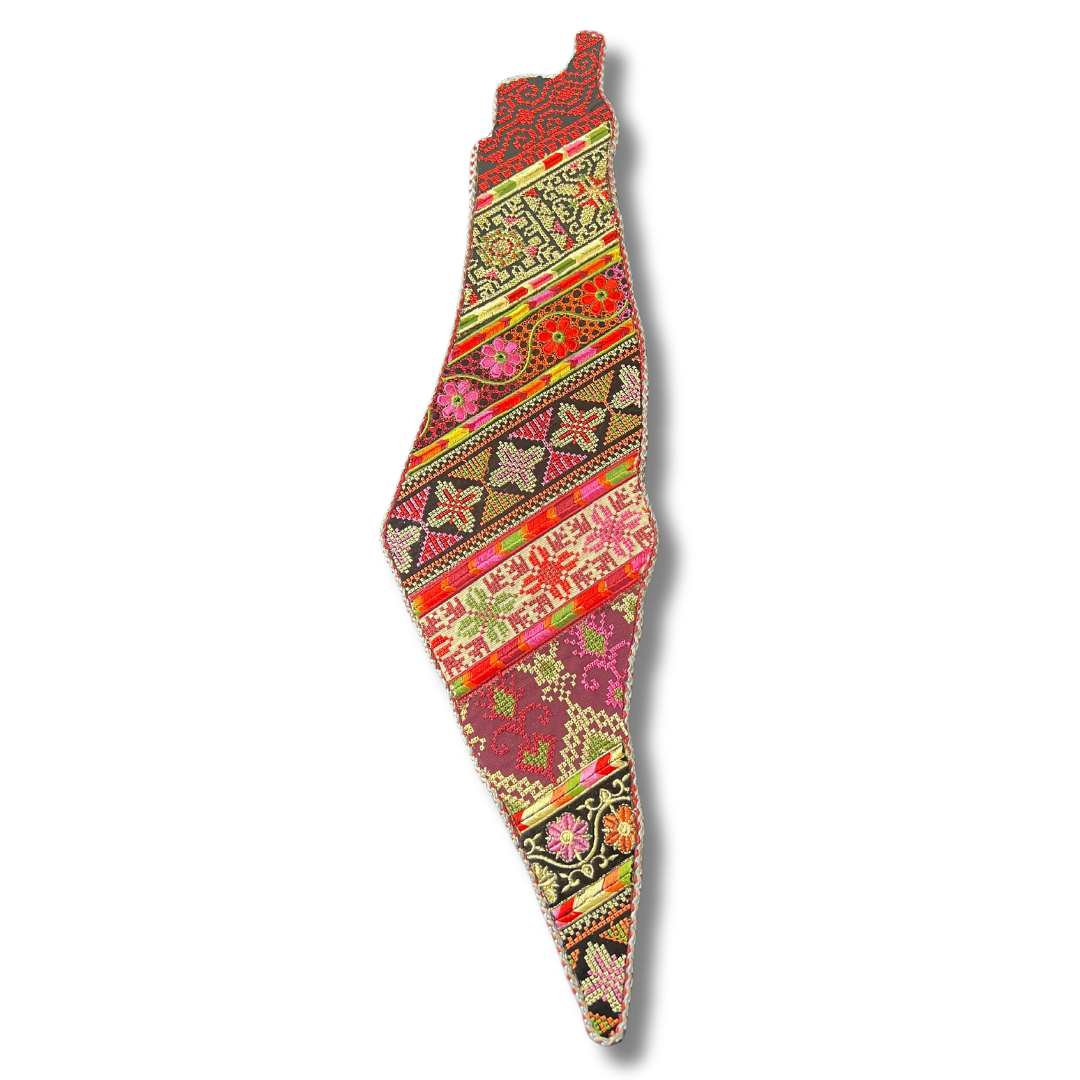 Luxurious Tatreez Palestine Map Home Accent – Timeless Cultural Craftsmanship