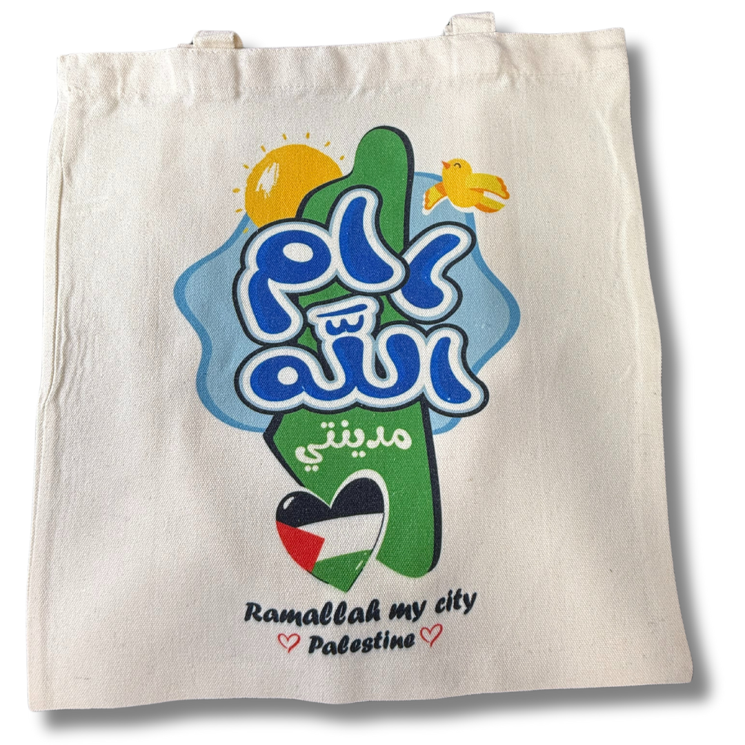 High-Quality Palestine Tote Bags with City Names and Matching Symbols