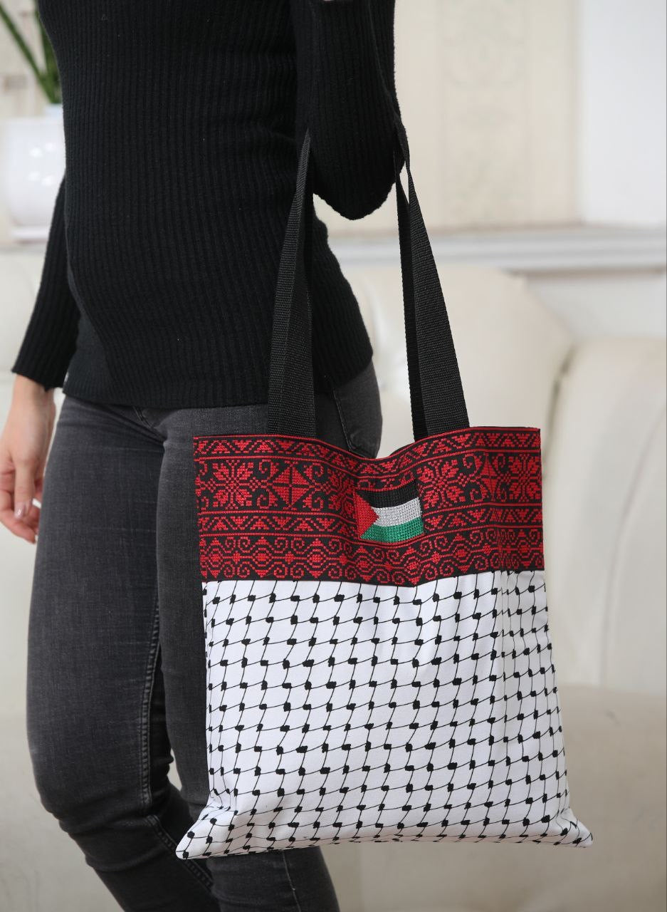 Embroidered Kuffiyeh Tote Bag – Stylish and Durable Cultural Accessory