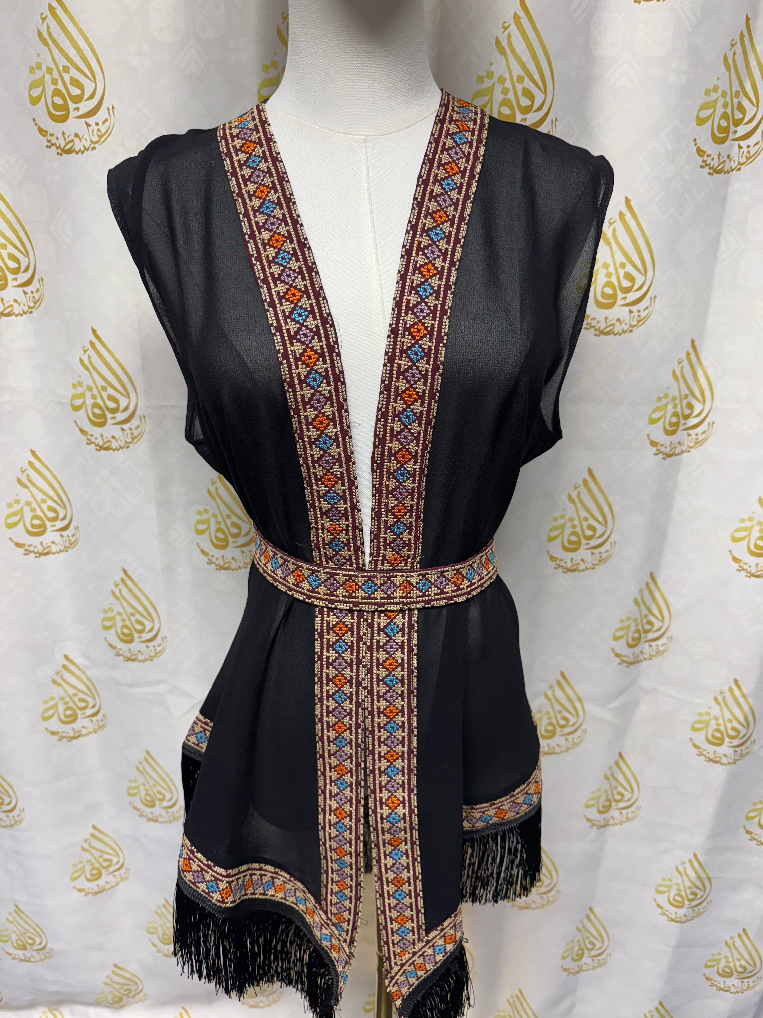 Embroidered Chiffon Vest