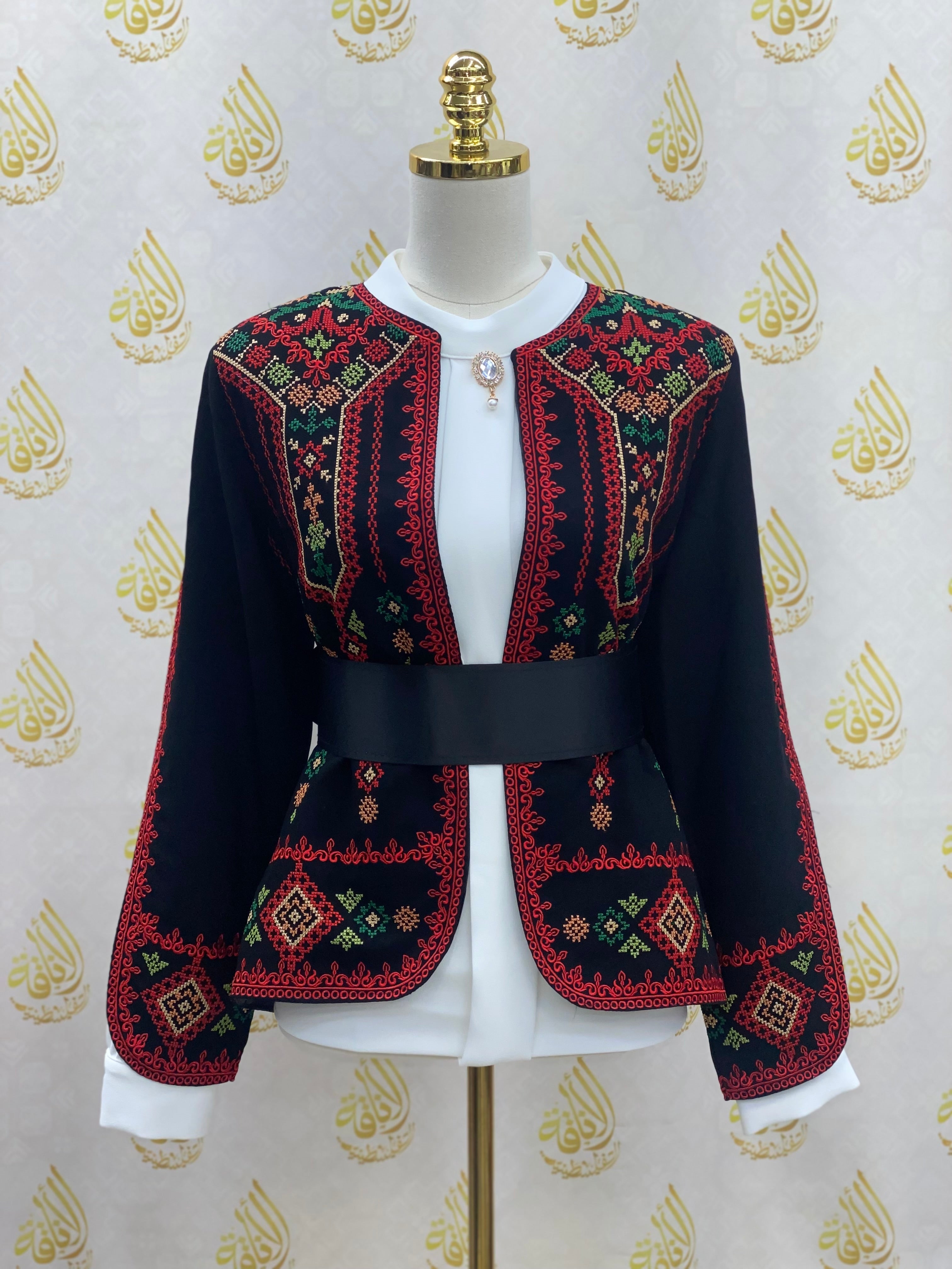 Malak Tatreez Jacket - Open Sleeve: Cultural Heritage and Elegant Craftsmanship