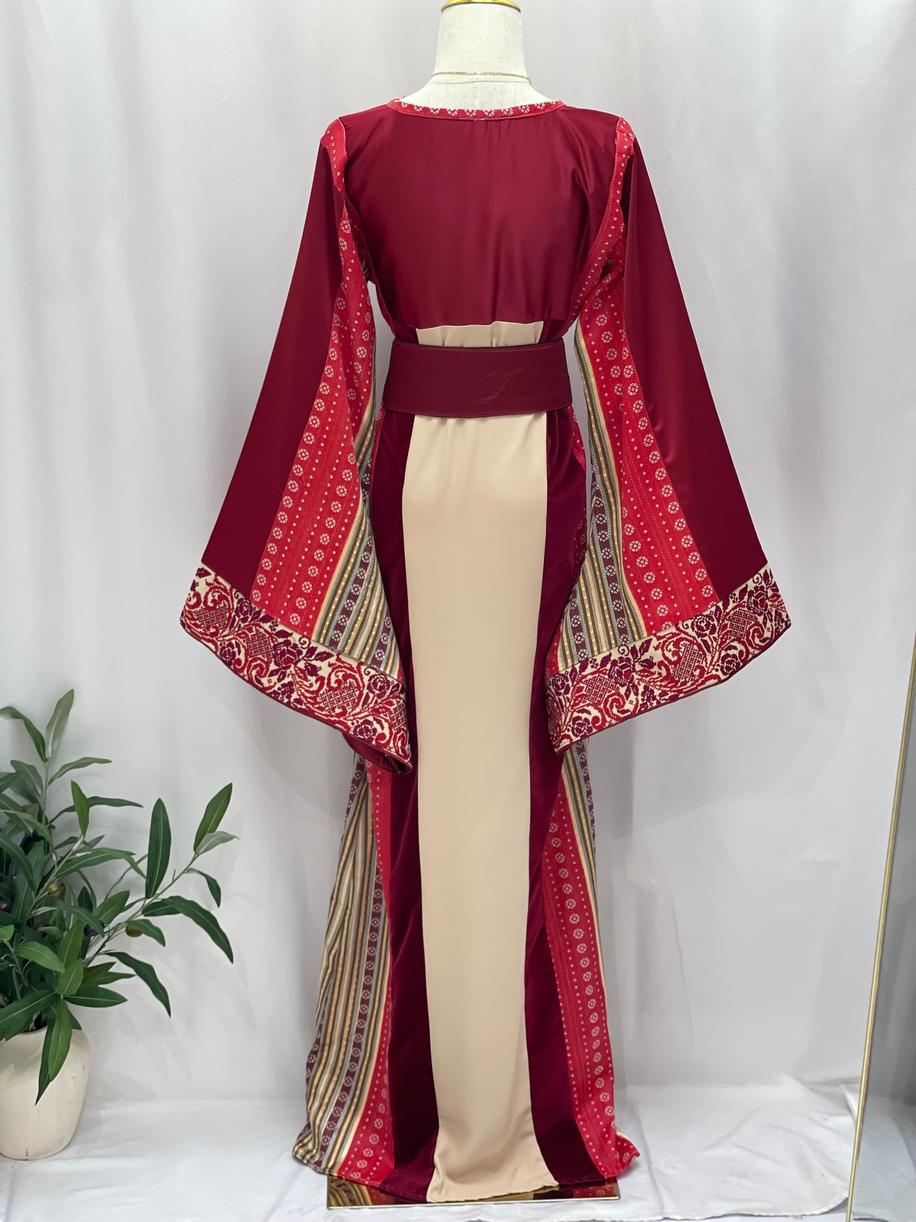 Luxurious Thoub with Saya, Velvet, Safa, and Satin Fabrics