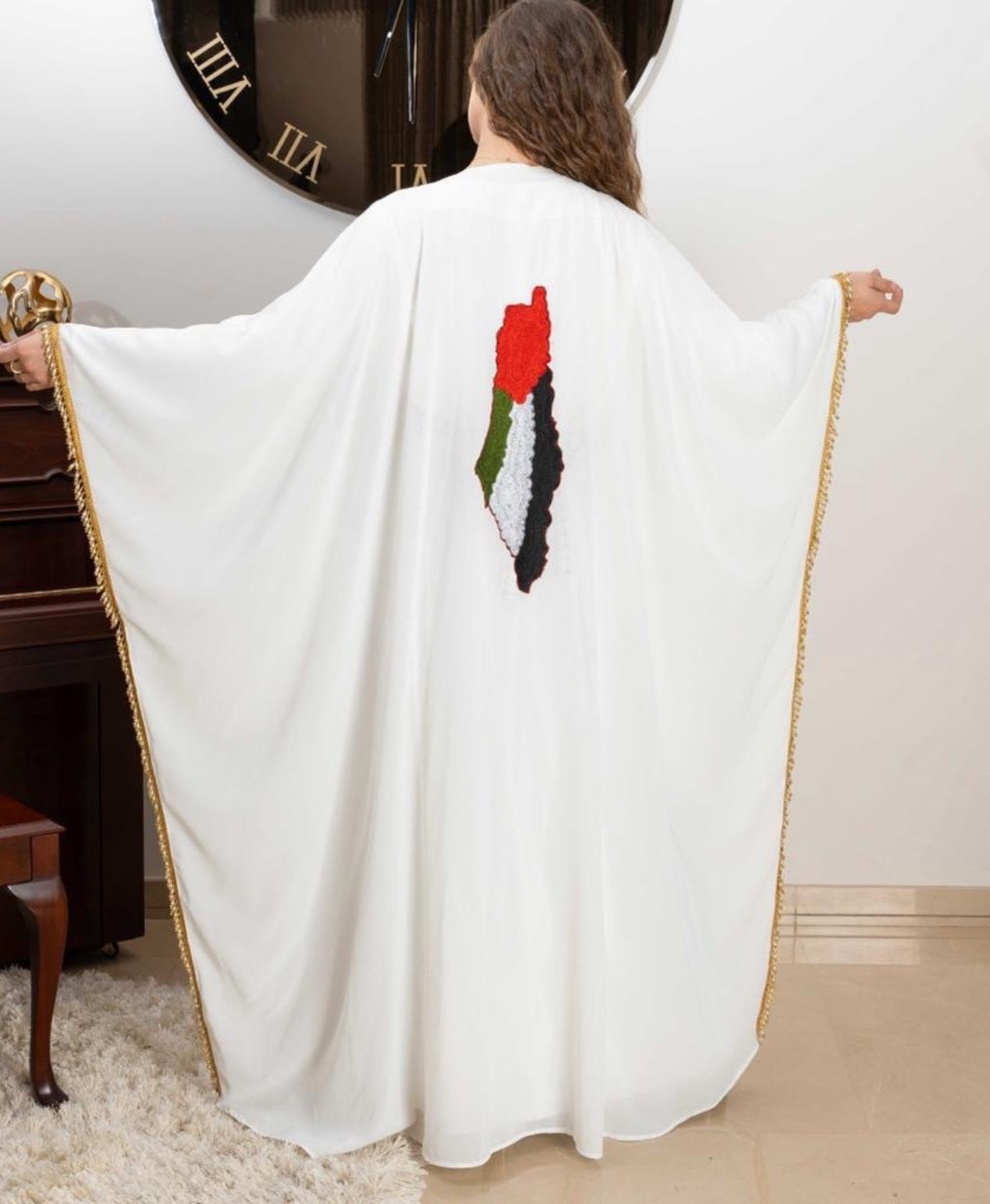 Palestine Flag chiffon Bisht