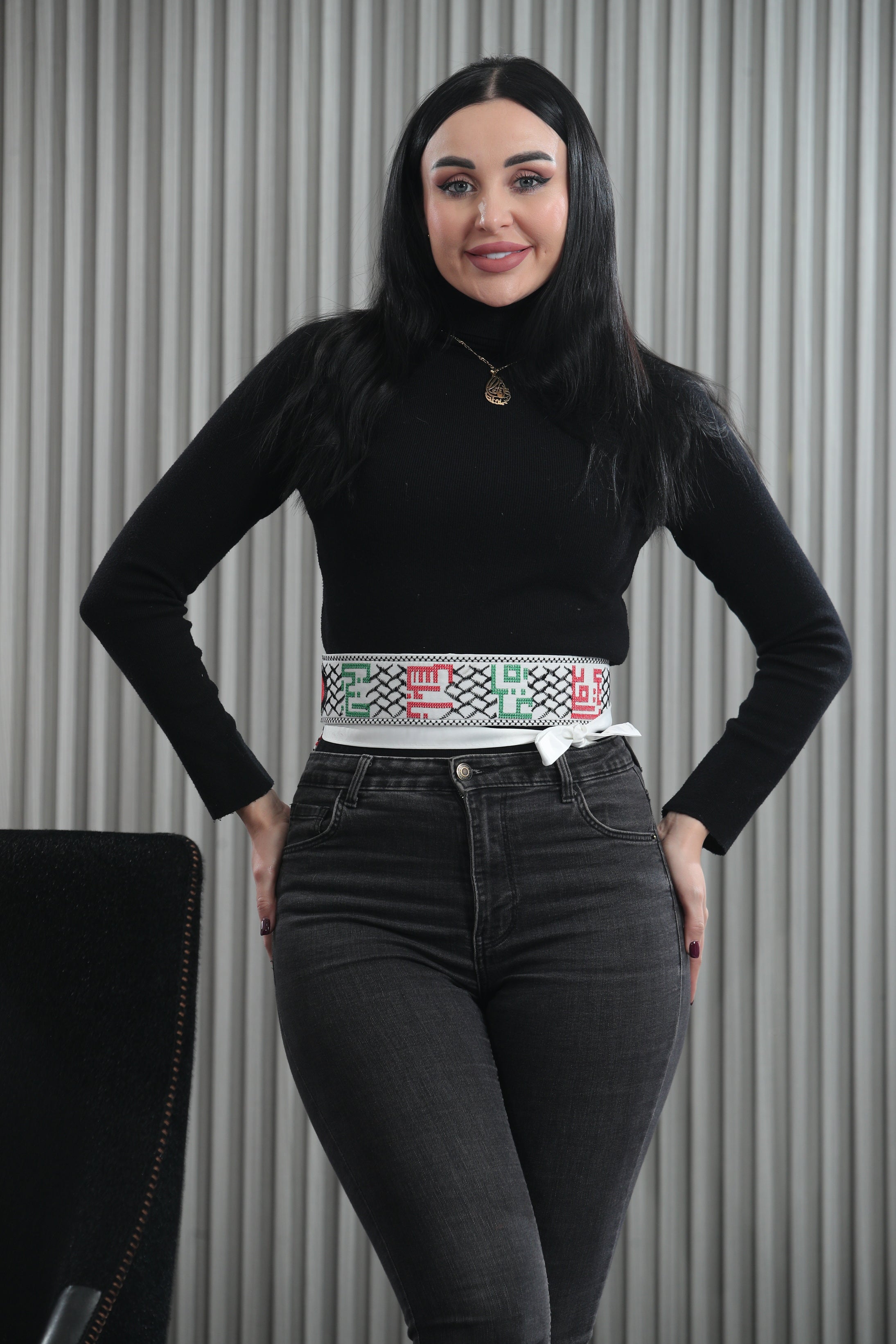 Palestine Cities & Flag Embroidered Belt