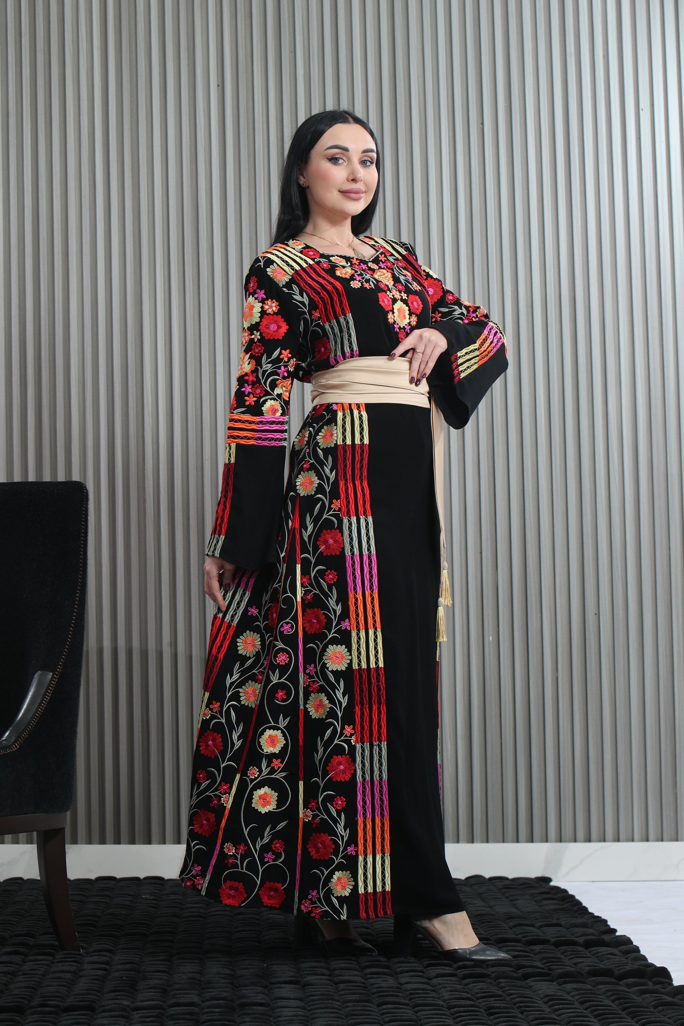 Embroidered Multicolored Thoub