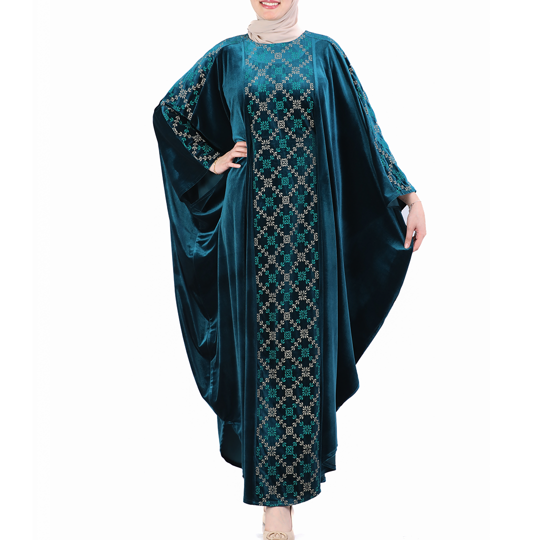 Embroidery Velvet Free Size Abaya: Luxurious Elegance and Comfort