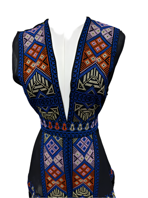 Fusion Fashion: Traditional Meets Modern in Embroidered Chiffon Vest