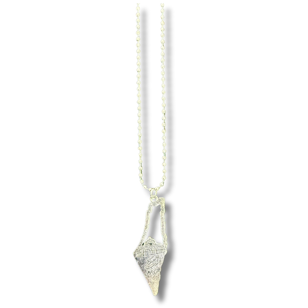 Silver Al Quds Design Necklace