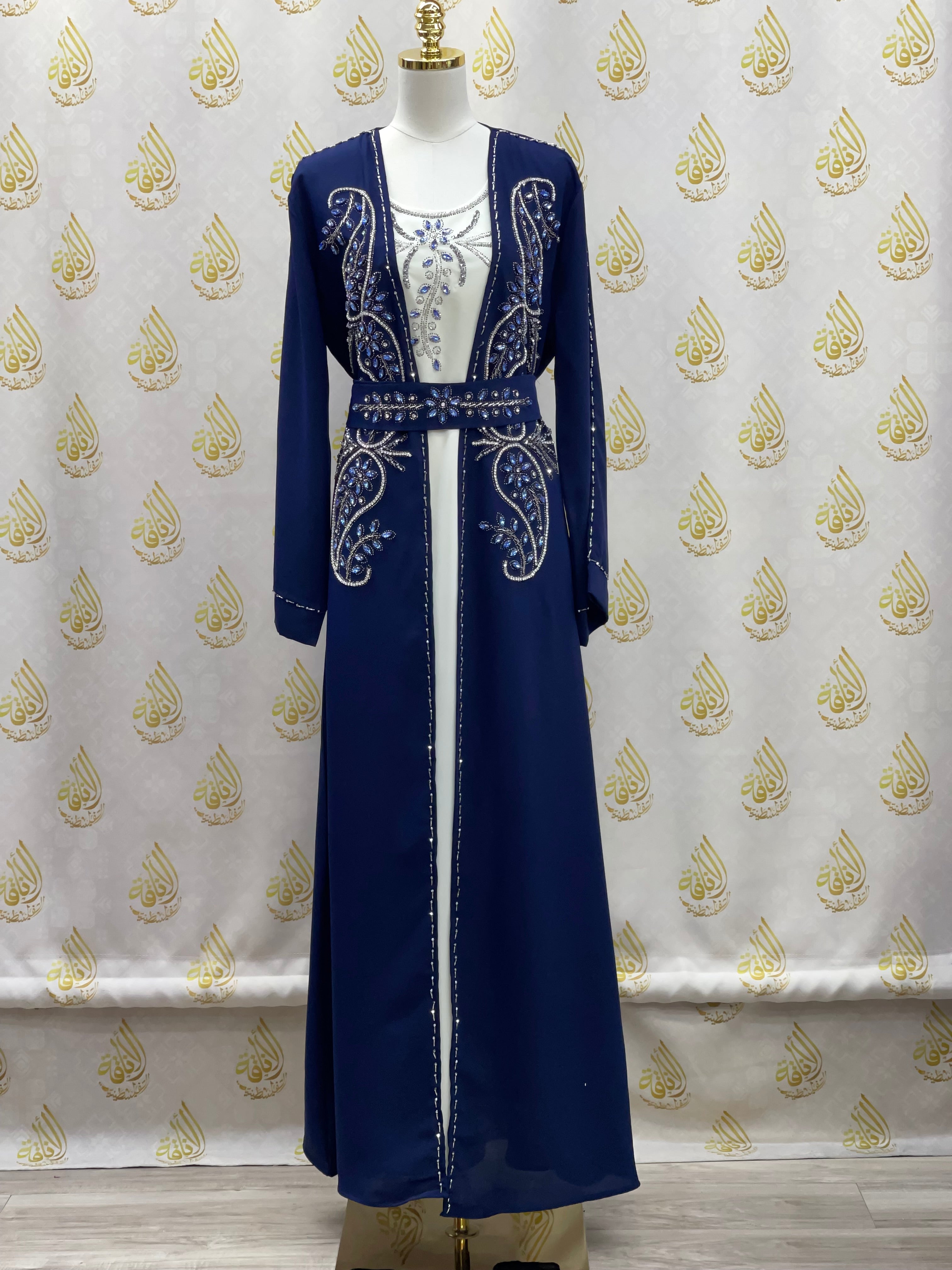 Rhinestone Moroccan Style Abaya: Traditional Elegance with Modern Flair