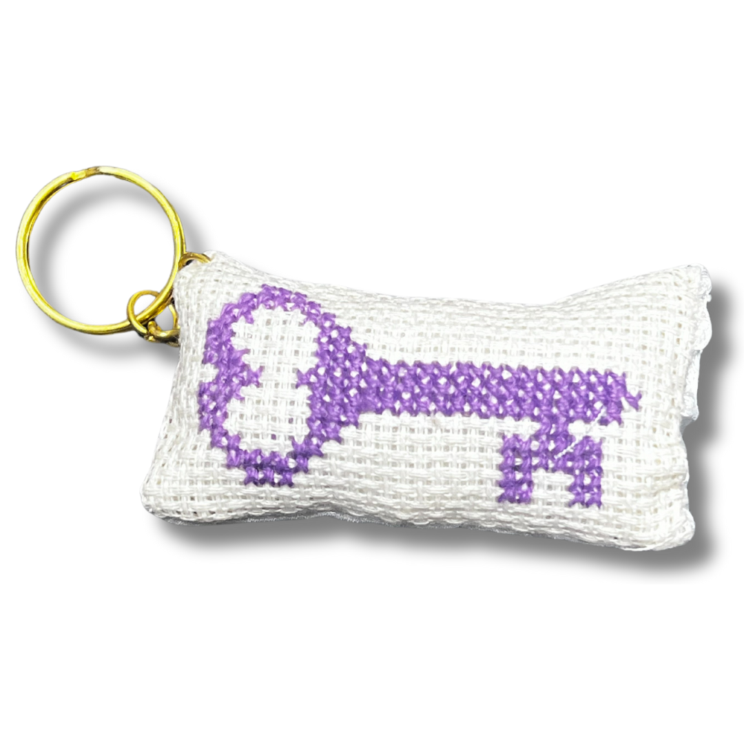 Assorted Key Design Tatreez Plushy Pillow Keychain Accessory