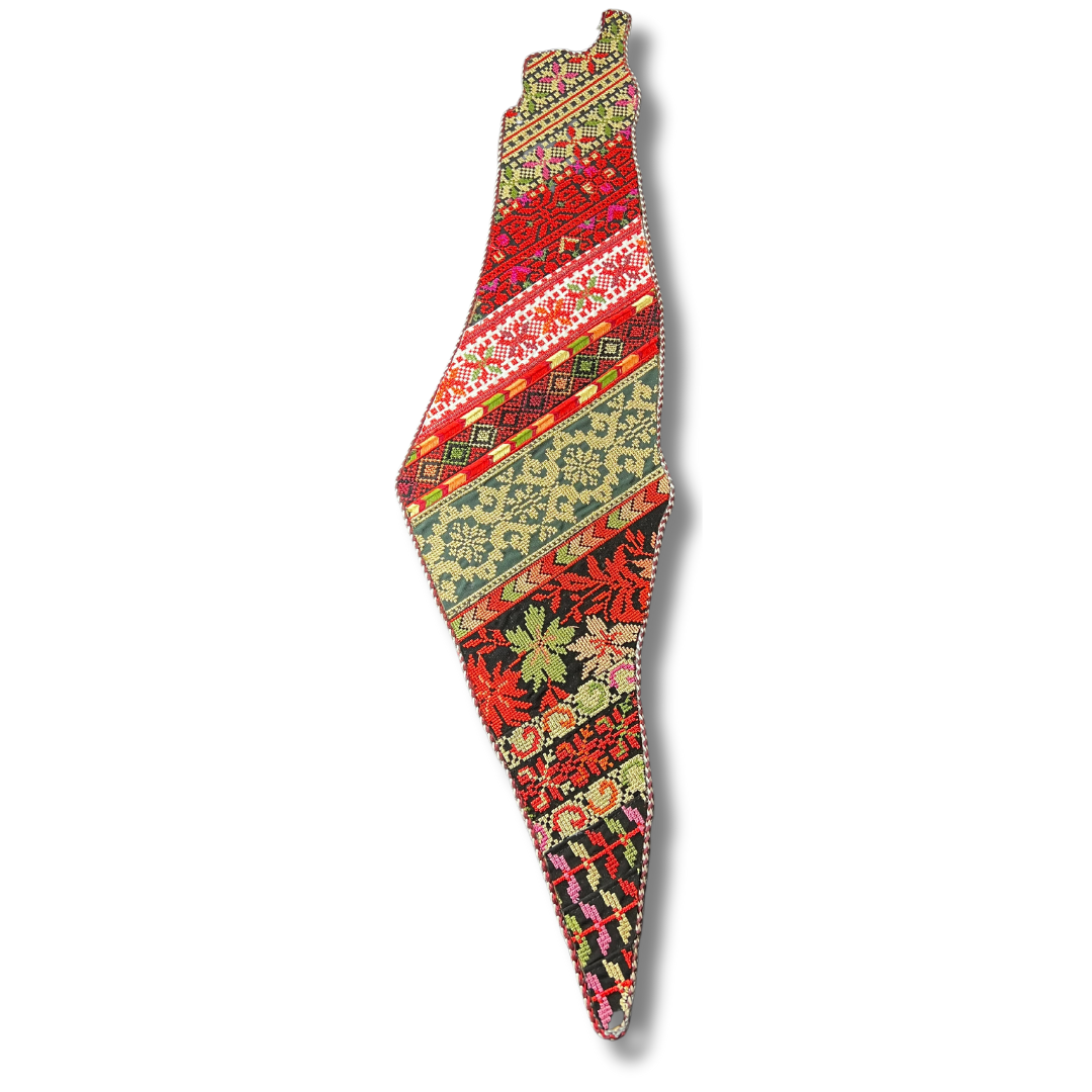 Handcrafted Tatreez Embroidered Home Decor - Palestine Country Shape