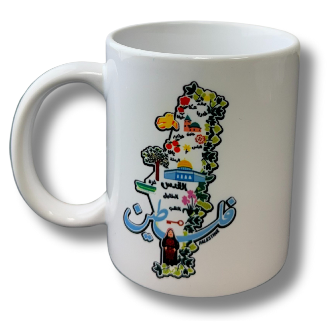 High-Quality Palestine Coffee Cups with Diverse Palestinian Symbols