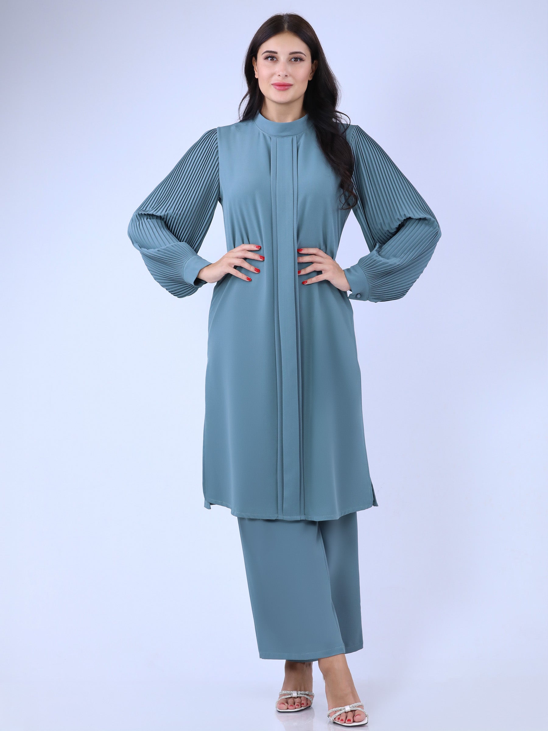 Unique Drop Shirt & Wide Leg Pant Set: Stylish Comfort and Sophistication