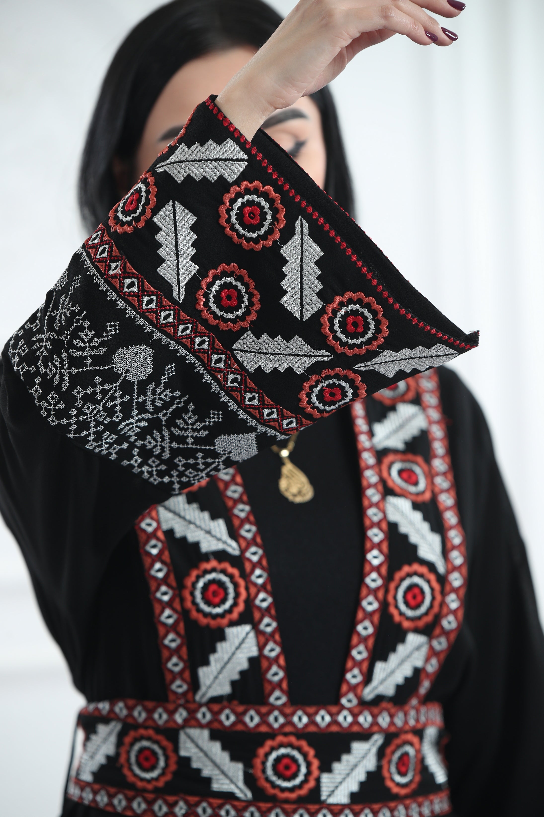 A Bisht Mad Of Chiffon Fabric Embroidered With Luxurious Reed  Golden Threads