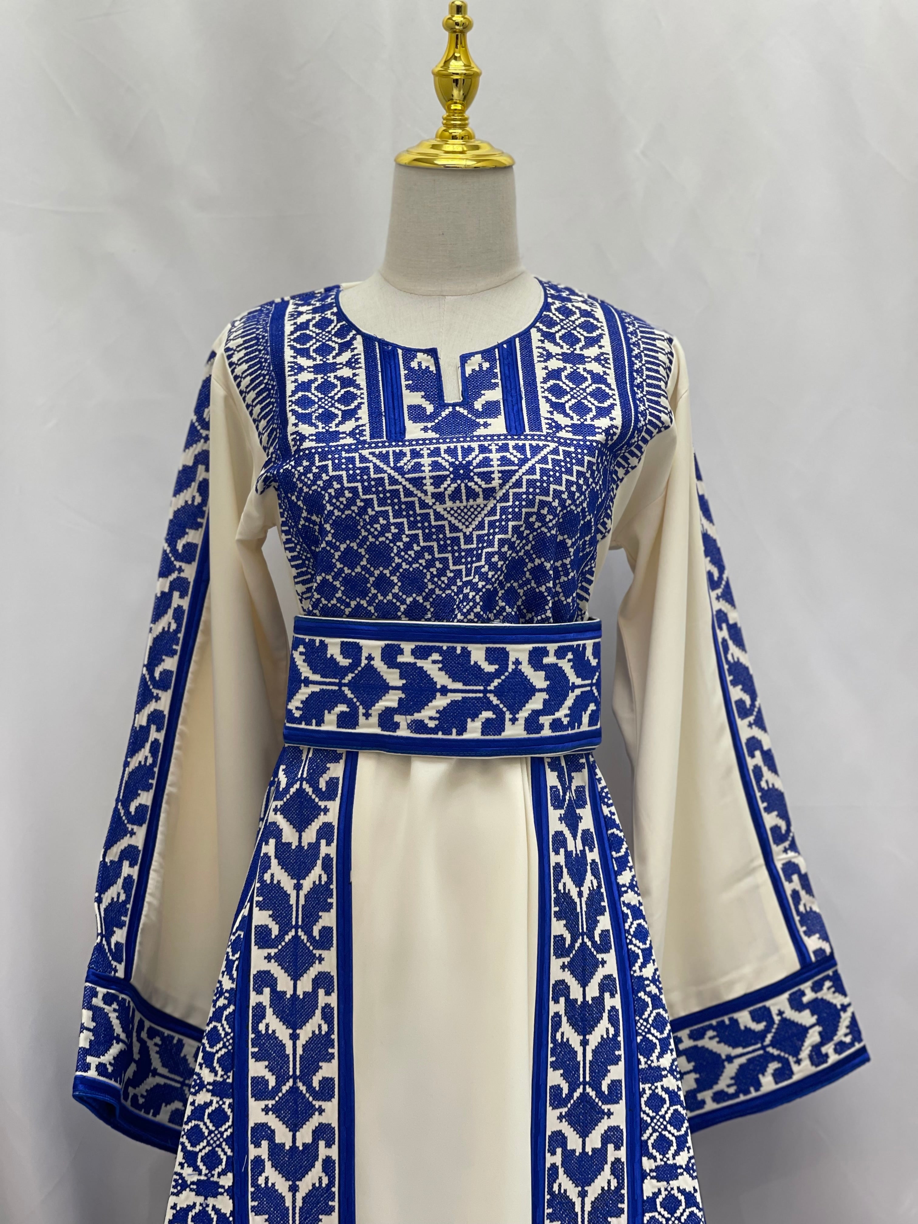 Embroidered Ivory-Royal Thoub