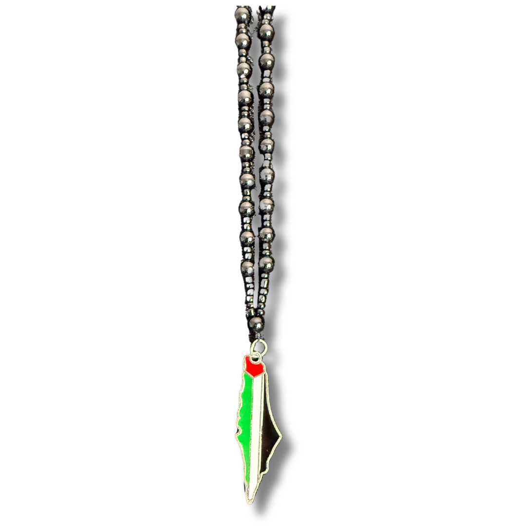 Black Beads Palestine Necklace