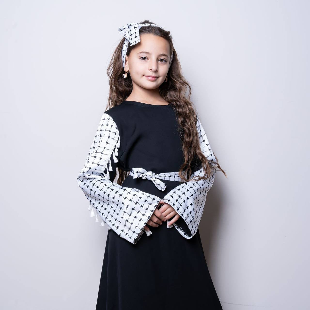 Elegant Kuffiyeh Girls Dress – Traditional Palestinian Charm