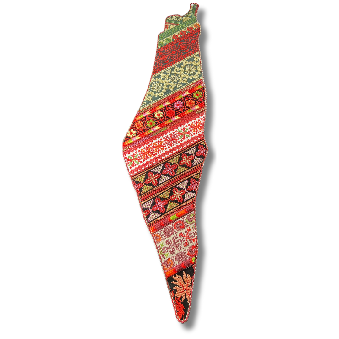 Handcrafted Tatreez Embroidered Home Decor - Palestine Country Shape