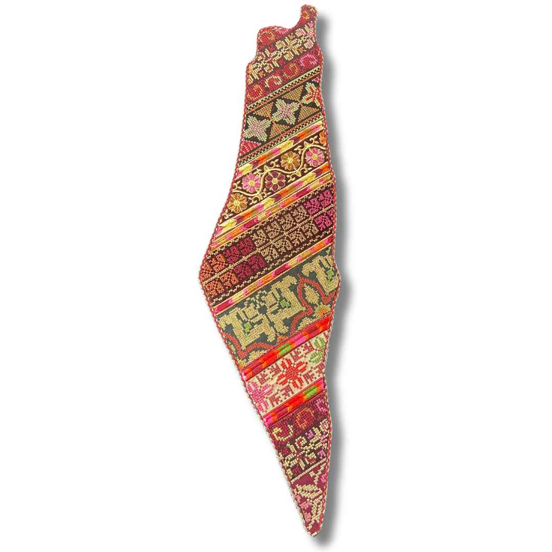 Luxurious Tatreez Palestine Map Home Accent – Timeless Cultural Craftsmanship