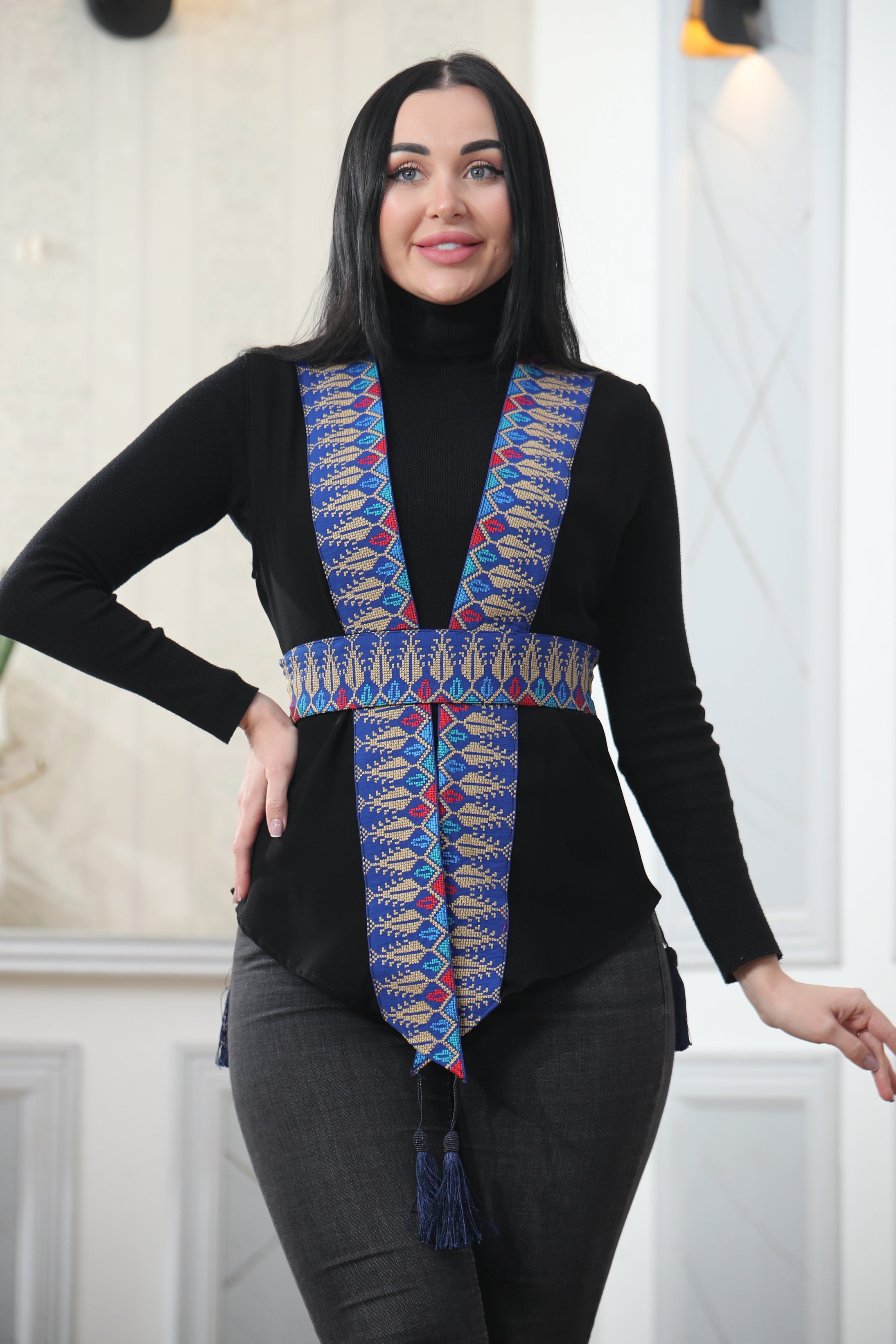 Chiffon Colorful Embroidered Vest - Vibrant & Stylish Layer