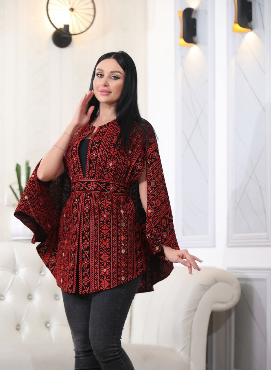 Elegant Heritage Embroidered Cape - Timeless Style & Comfort