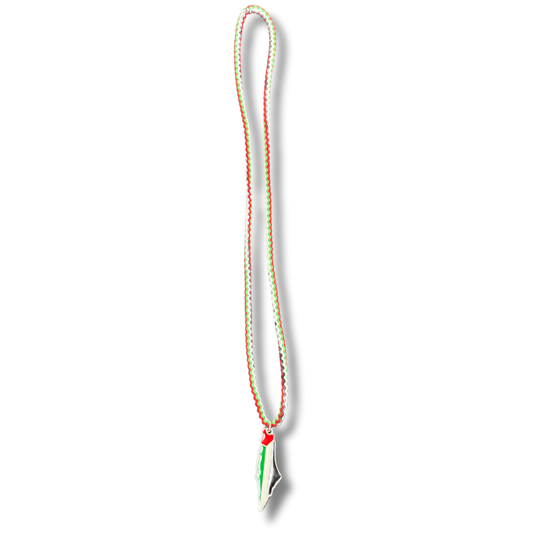 Palestine Colorful Rope Necklace with City Names