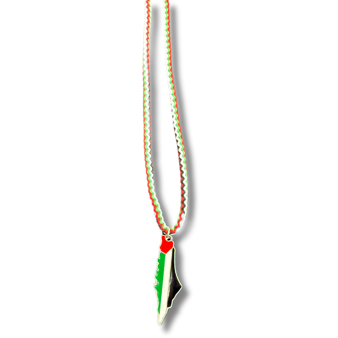 Palestine Colorful Rope Necklace with City Names